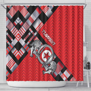 Tunisia Shower Curtain Silver Lions Sports Patterns - African Pride