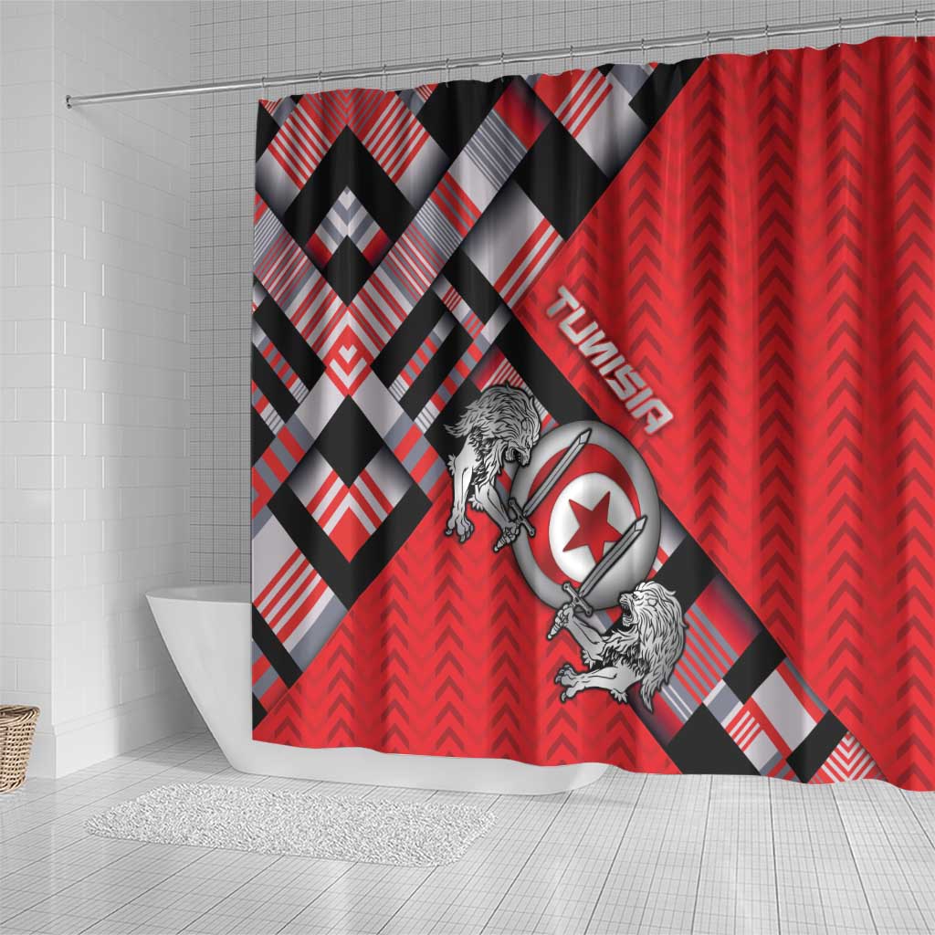 Tunisia Shower Curtain Silver Lions Sports Patterns - African Pride