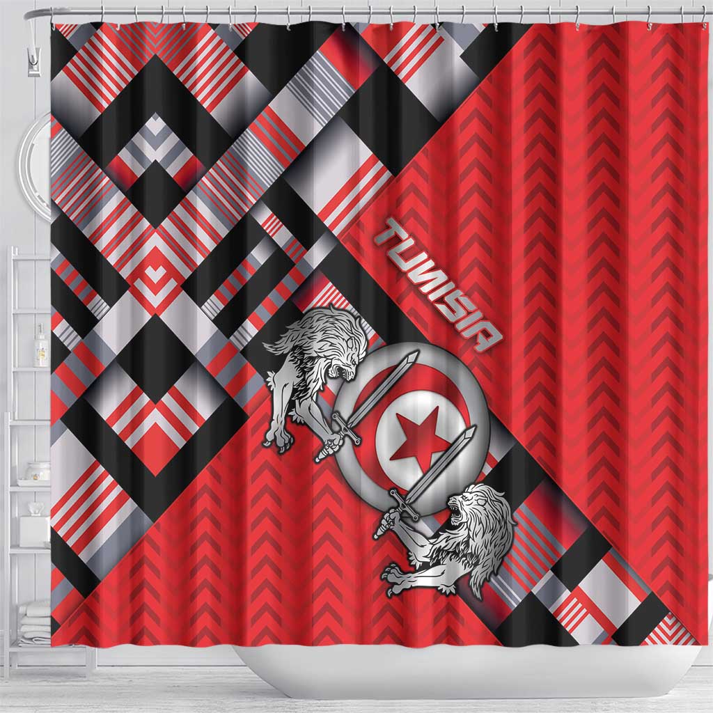 Tunisia Shower Curtain Silver Lions Sports Patterns - African Pride