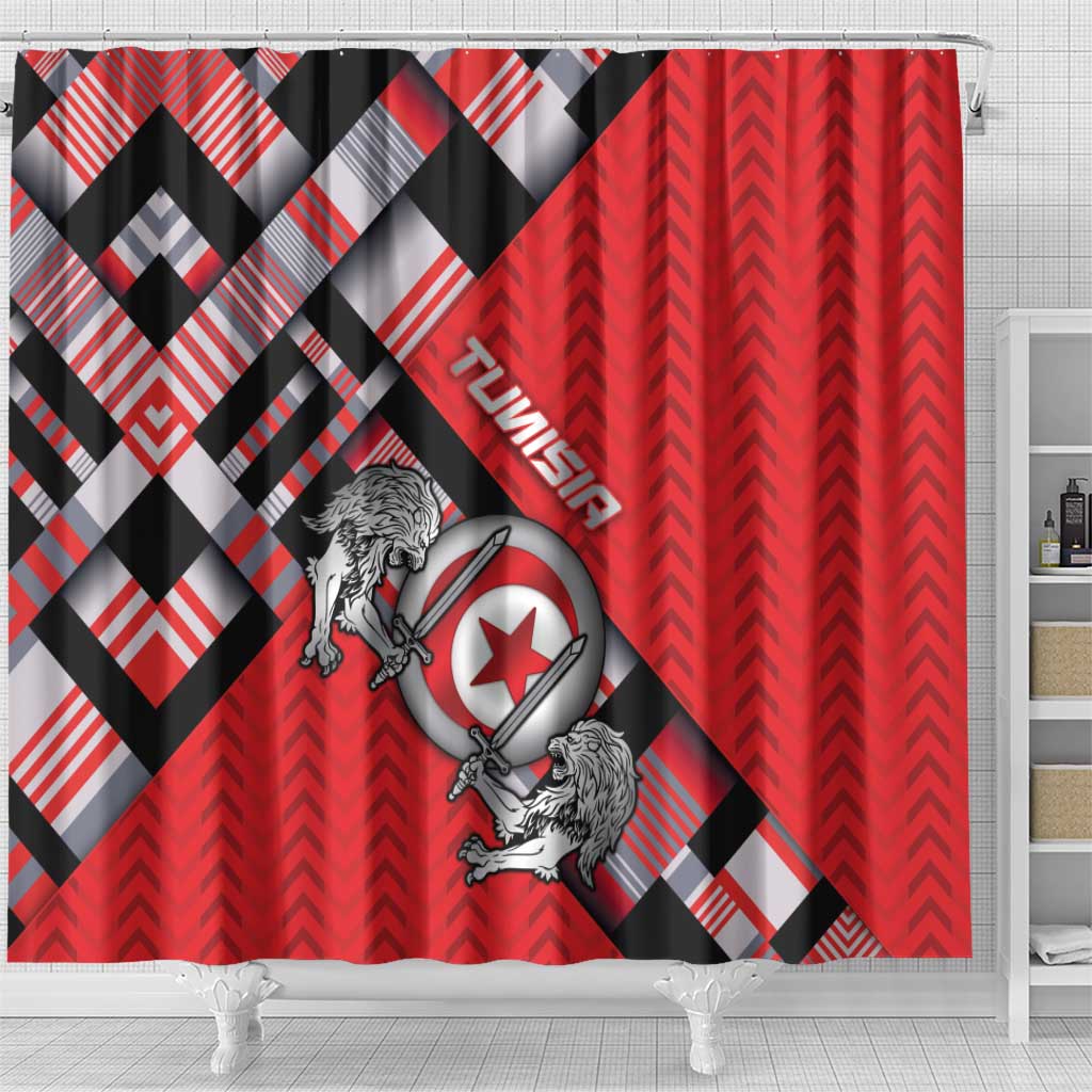 Tunisia Shower Curtain Silver Lions Sports Patterns - African Pride