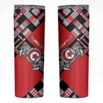 Personalized Tunisia Skinny Tumbler Silver Lions Sports Patterns - African Pride