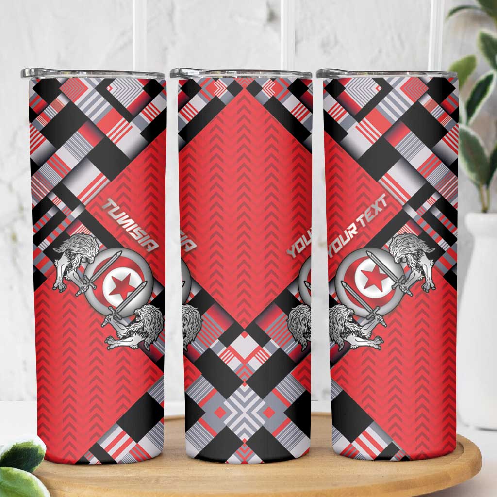 Personalized Tunisia Skinny Tumbler Silver Lions Sports Patterns - African Pride
