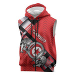 Personalized Tunisia Sleeveless Zip Hoodie Silver Lions Sports Patterns - African Pride