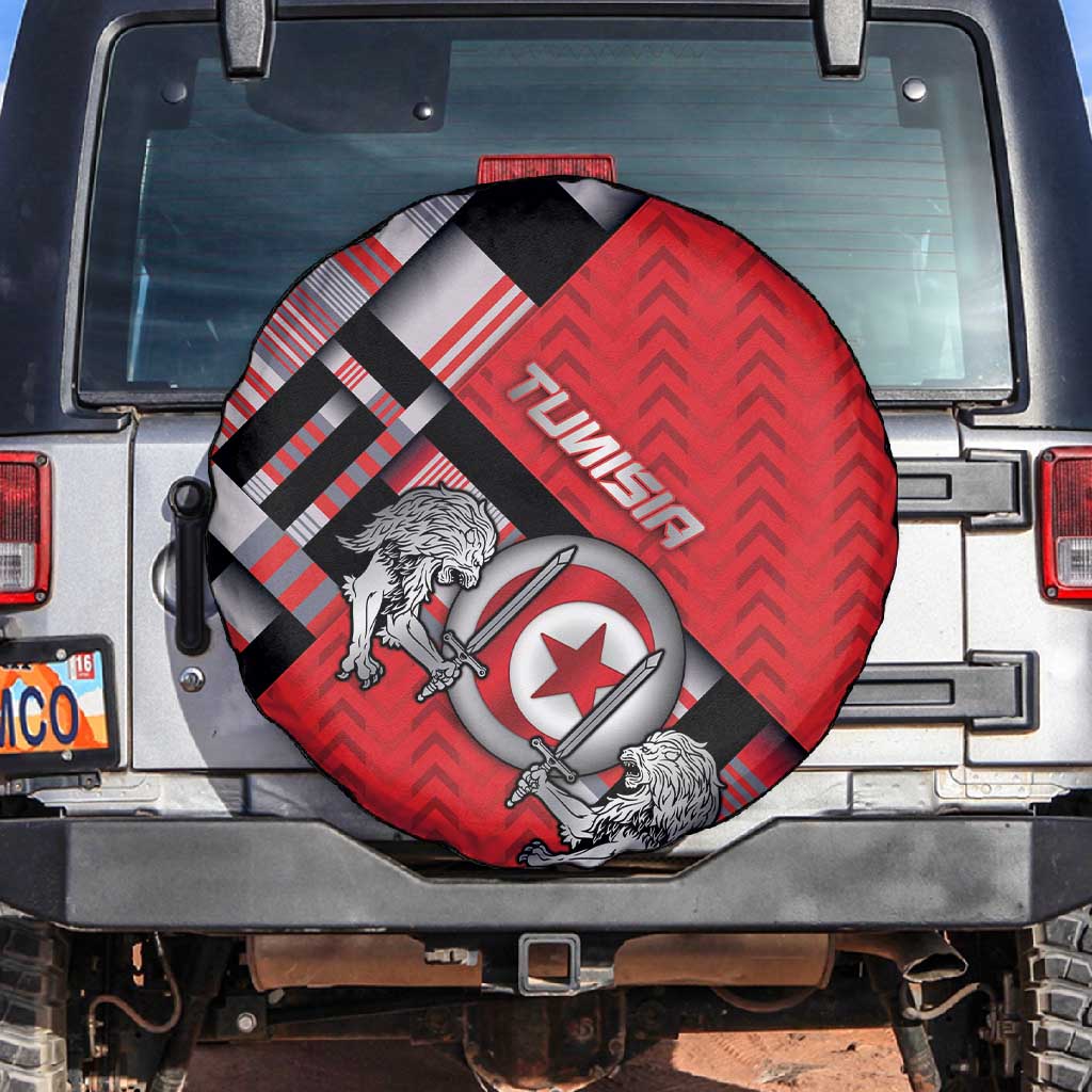 Tunisia Spare Tire Cover Silver Lions Sports Patterns - African Pride