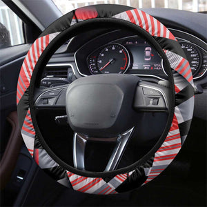 Tunisia Steering Wheel Cover Silver Lions Sports Patterns - African Pride
