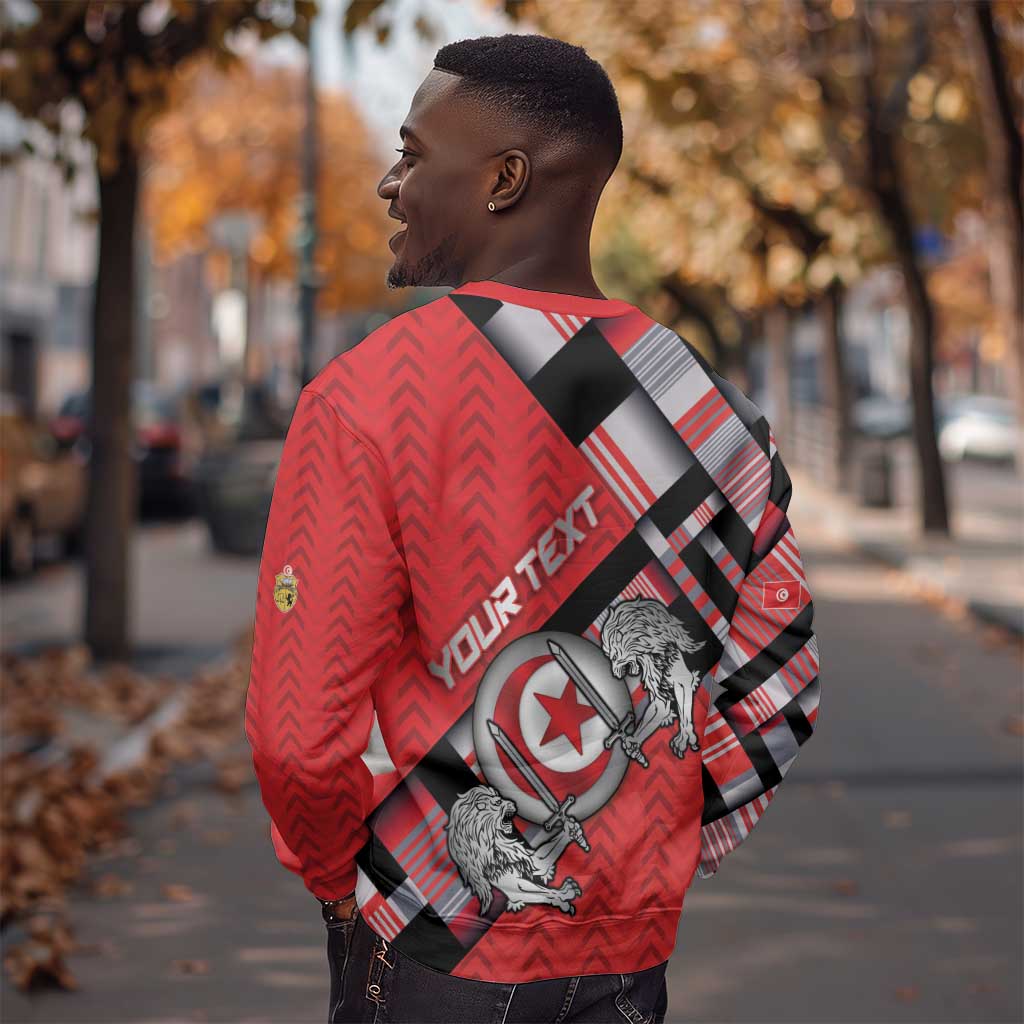 Personalized Tunisia Sweatshirt Silver Lions Sports Patterns - African Pride
