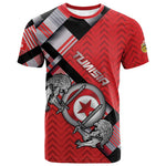Personalized Tunisia T shirt Silver Lions Sports Patterns - African Pride