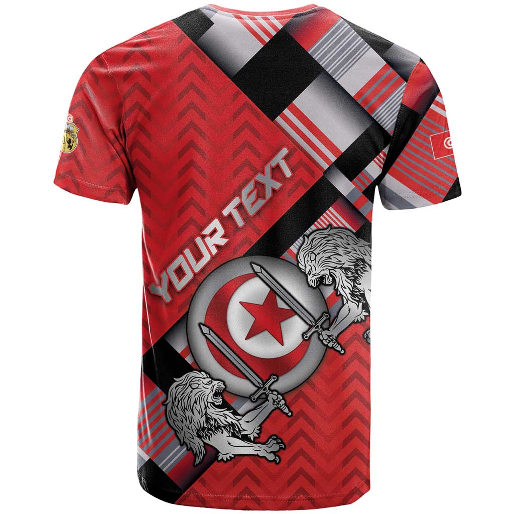 Personalized Tunisia T shirt Silver Lions Sports Patterns - African Pride