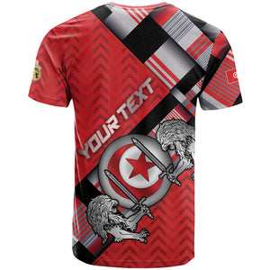 Personalized Tunisia T shirt Silver Lions Sports Patterns - African Pride