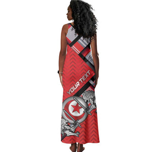 Personalized Tunisia Tank Maxi Dress Silver Lions Sports Patterns - African Pride