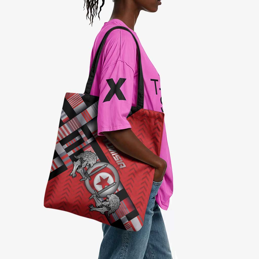 Tunisia Tote Bag Silver Lions Sports Patterns - African Pride