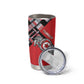 Personalized Tunisia Tumbler Cup Silver Lions Sports Patterns - African Pride