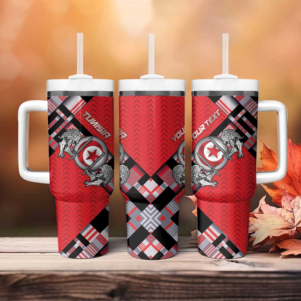 Personalized Tunisia Tumbler With Handle Silver Lions Sports Patterns - African Pride