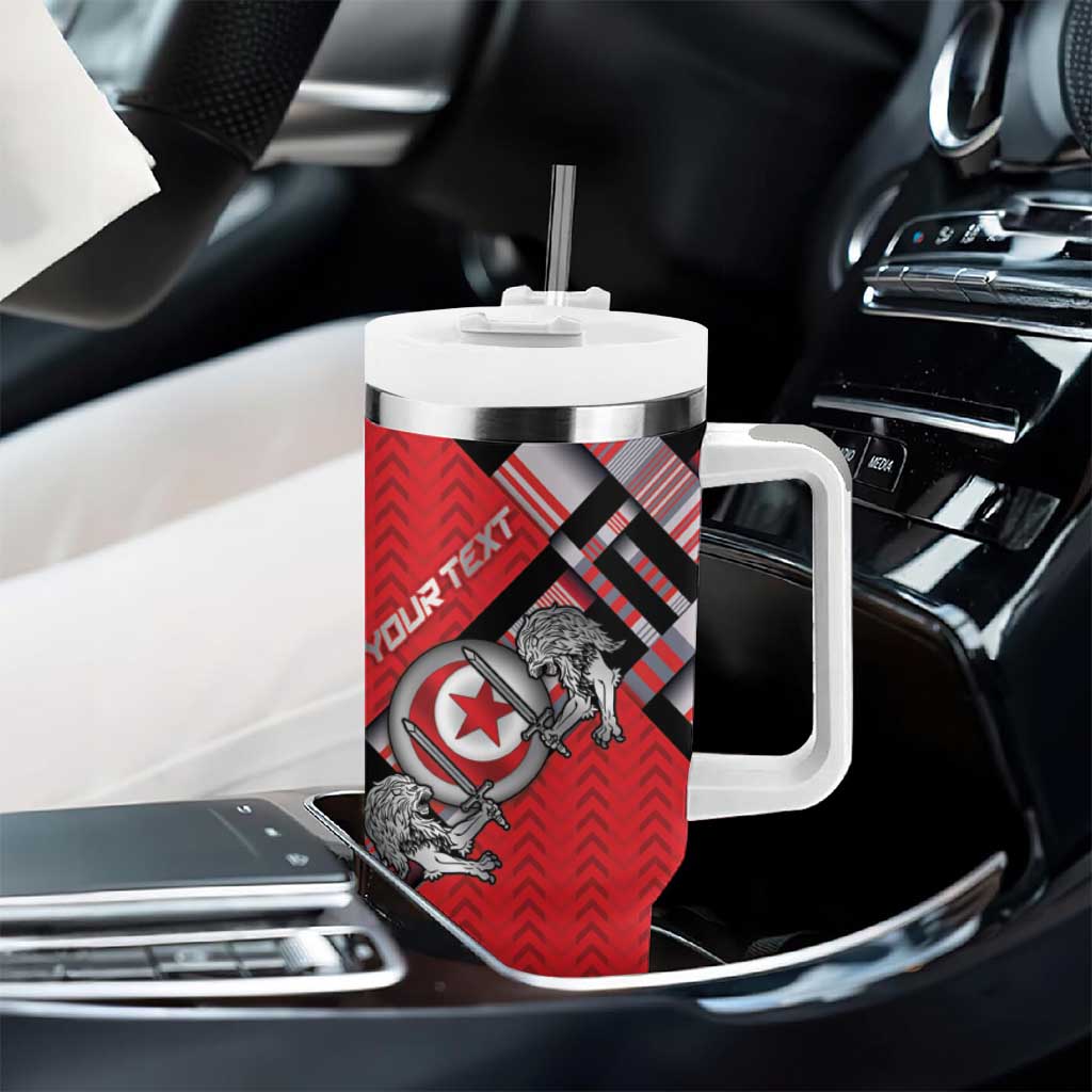 Personalized Tunisia Tumbler With Handle Silver Lions Sports Patterns - African Pride