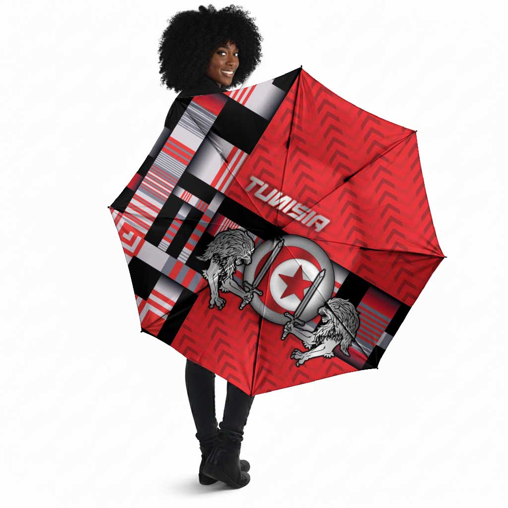 Tunisia Umbrella Silver Lions Sports Patterns - African Pride