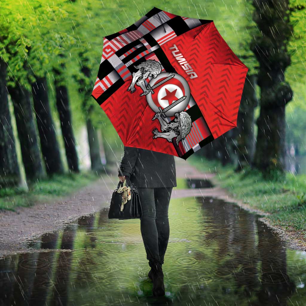 Tunisia Umbrella Silver Lions Sports Patterns - African Pride