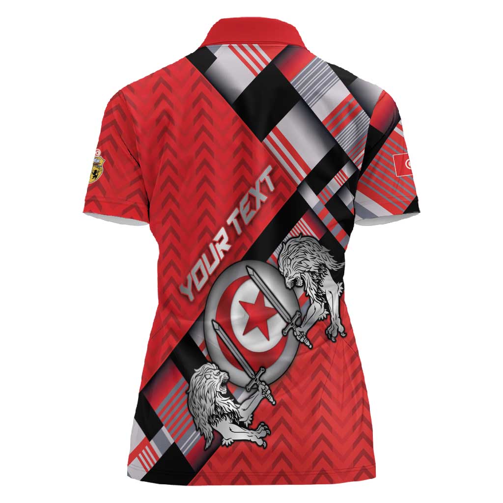 Personalized Tunisia Women Polo Shirt Silver Lions Sports Patterns - African Pride
