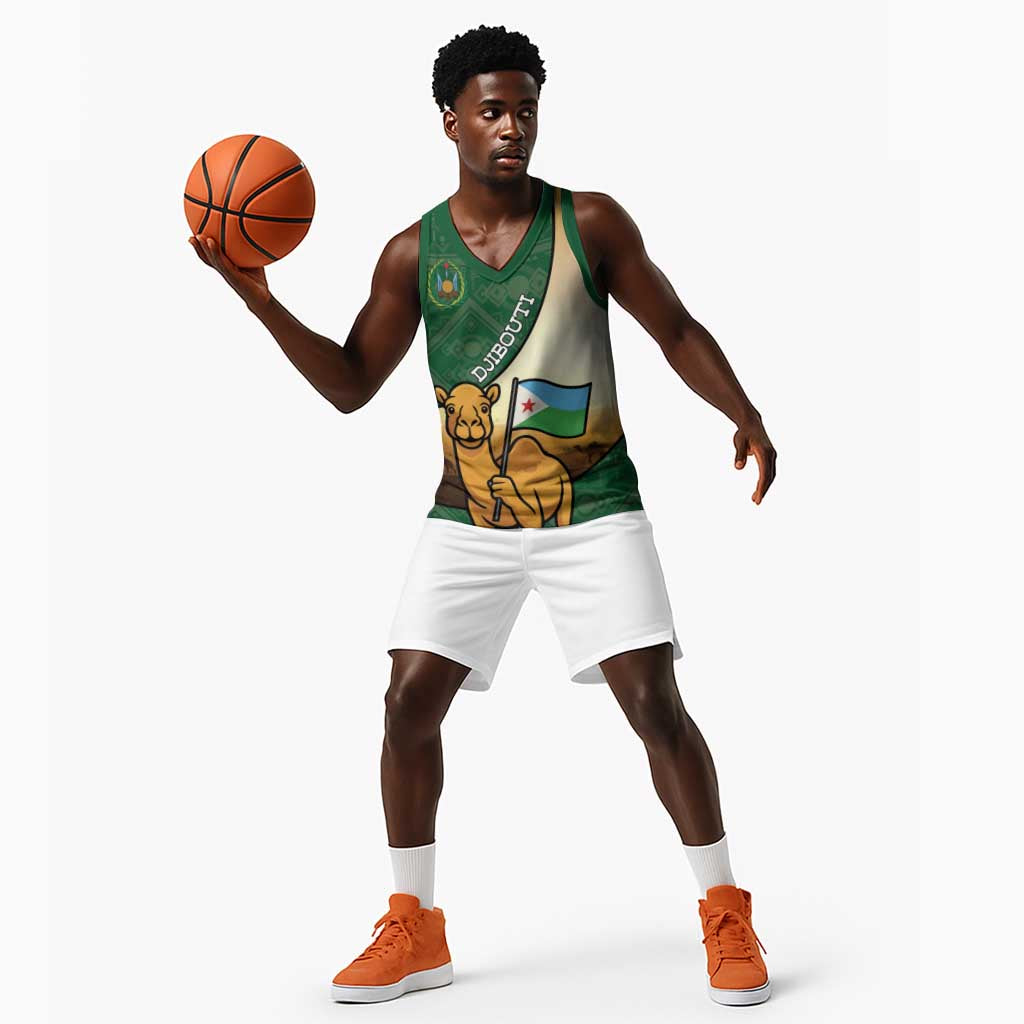 Personalized African Djibouti Basketball Jersey Camel Holding Jabuuti Flag DT05