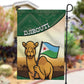 African Djibouti Garden Flag Camel Holding Jabuuti Flag - African Pride