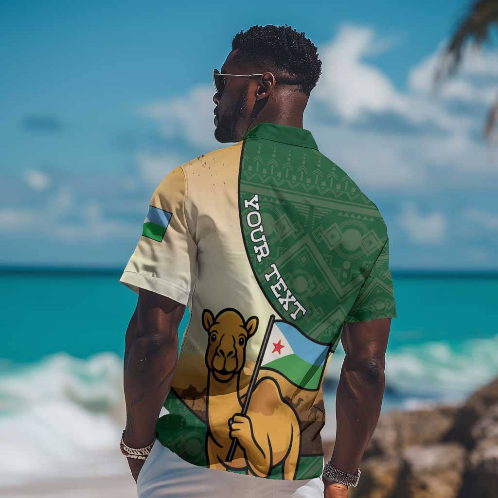 Personalized African Djibouti Hawaiian Shirt Camel Holding Jabuuti Flag - African Pride