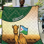 African Djibouti Quilt Camel Holding Jabuuti Flag - African Pride