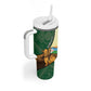 Personalized African Djibouti Tumbler With Handle Camel Holding Jabuuti Flag - African Pride