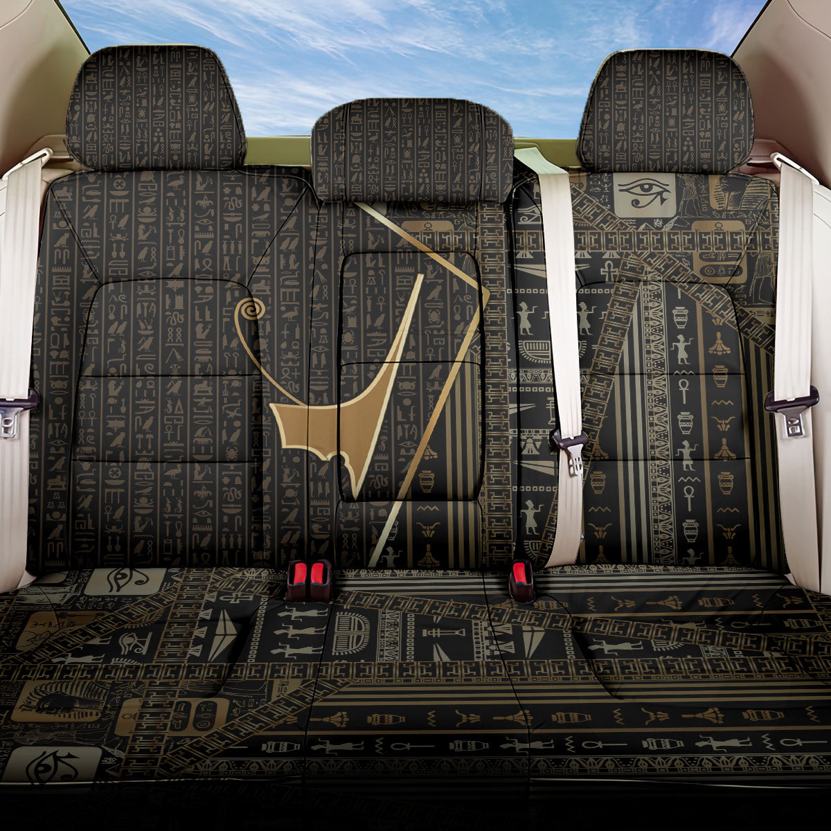 Egypt Deshret Crown Back Car Seat Cover Ancient Mythology Pharaoh With Pschent