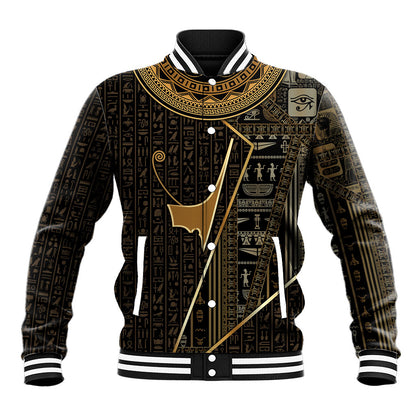 Egypt Deshret Crown Baseball Jacket Ancient Mythology Pharaoh With Pschent