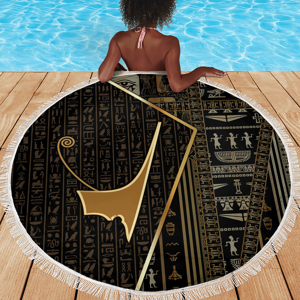 Egypt Deshret Crown Beach Blanket Ancient Mythology Pharaoh With Pschent