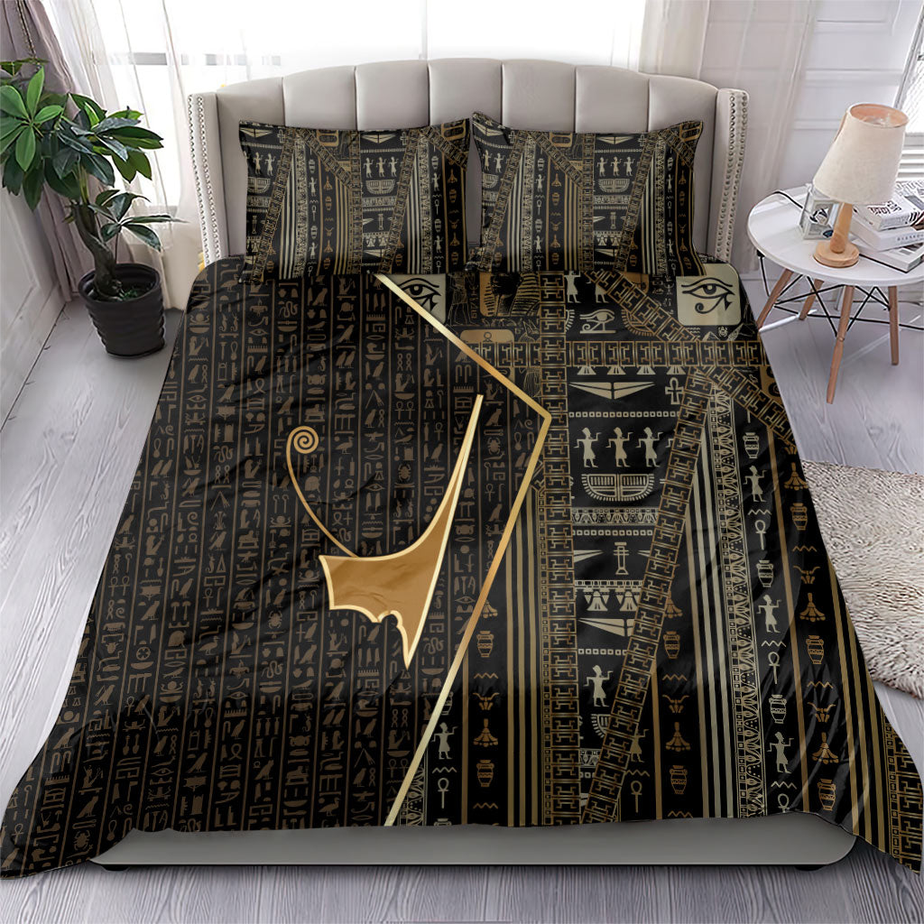 Egypt Deshret Crown Bedding Set Ancient Mythology Pharaoh With Pschent