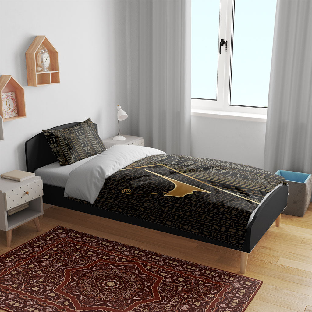 Egypt Deshret Crown Bedding Set Ancient Mythology Pharaoh With Pschent
