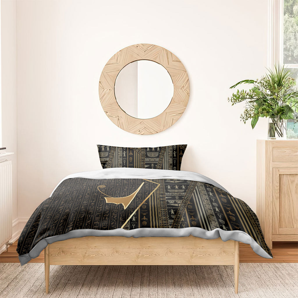 Egypt Deshret Crown Bedding Set Ancient Mythology Pharaoh With Pschent