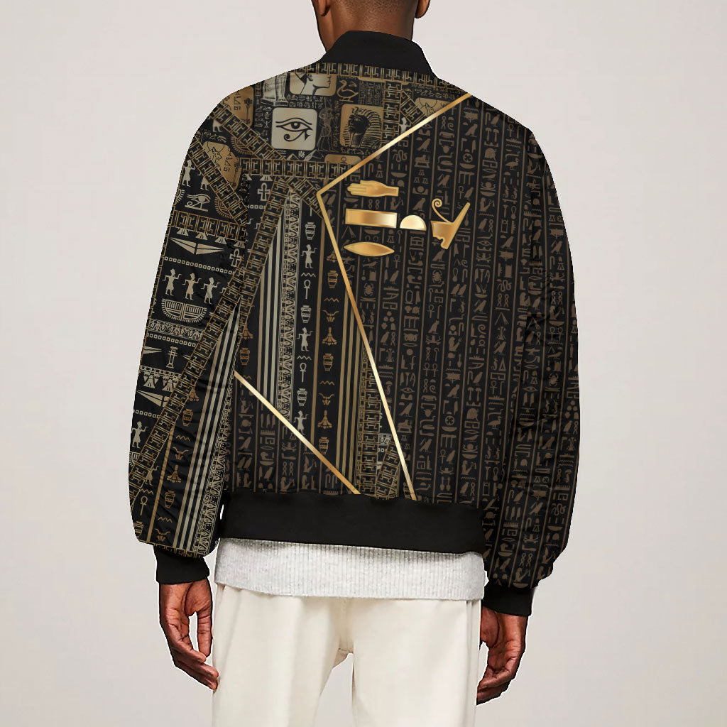Egypt Deshret Crown Bomber Jacket Ancient Mythology Pharaoh With Pschent