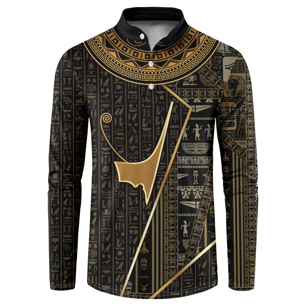 Egypt Deshret Crown Button Sweatshirt Ancient Mythology Pharaoh With Pschent
