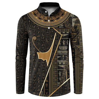 Egypt Deshret Crown Button Sweatshirt Ancient Mythology Pharaoh With Pschent