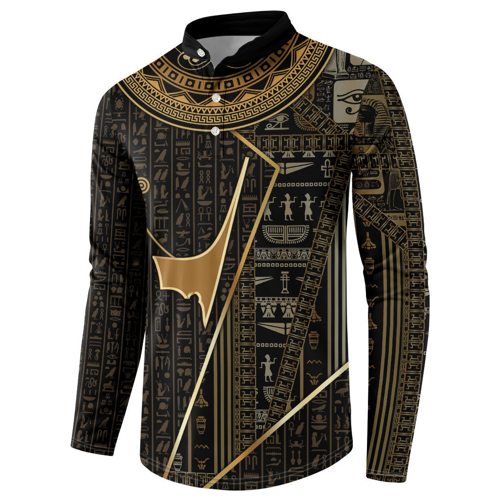 Egypt Deshret Crown Button Sweatshirt Ancient Mythology Pharaoh With Pschent