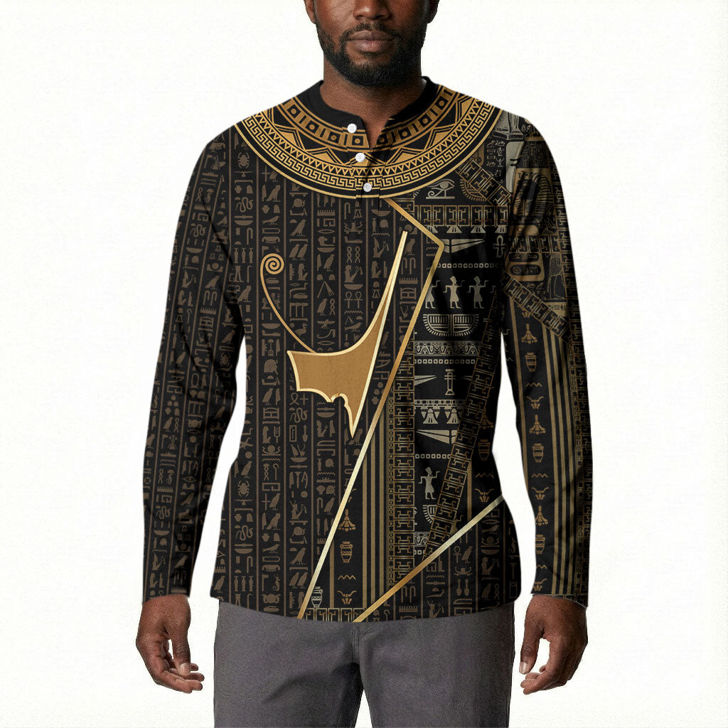 Egypt Deshret Crown Button Sweatshirt Ancient Mythology Pharaoh With Pschent