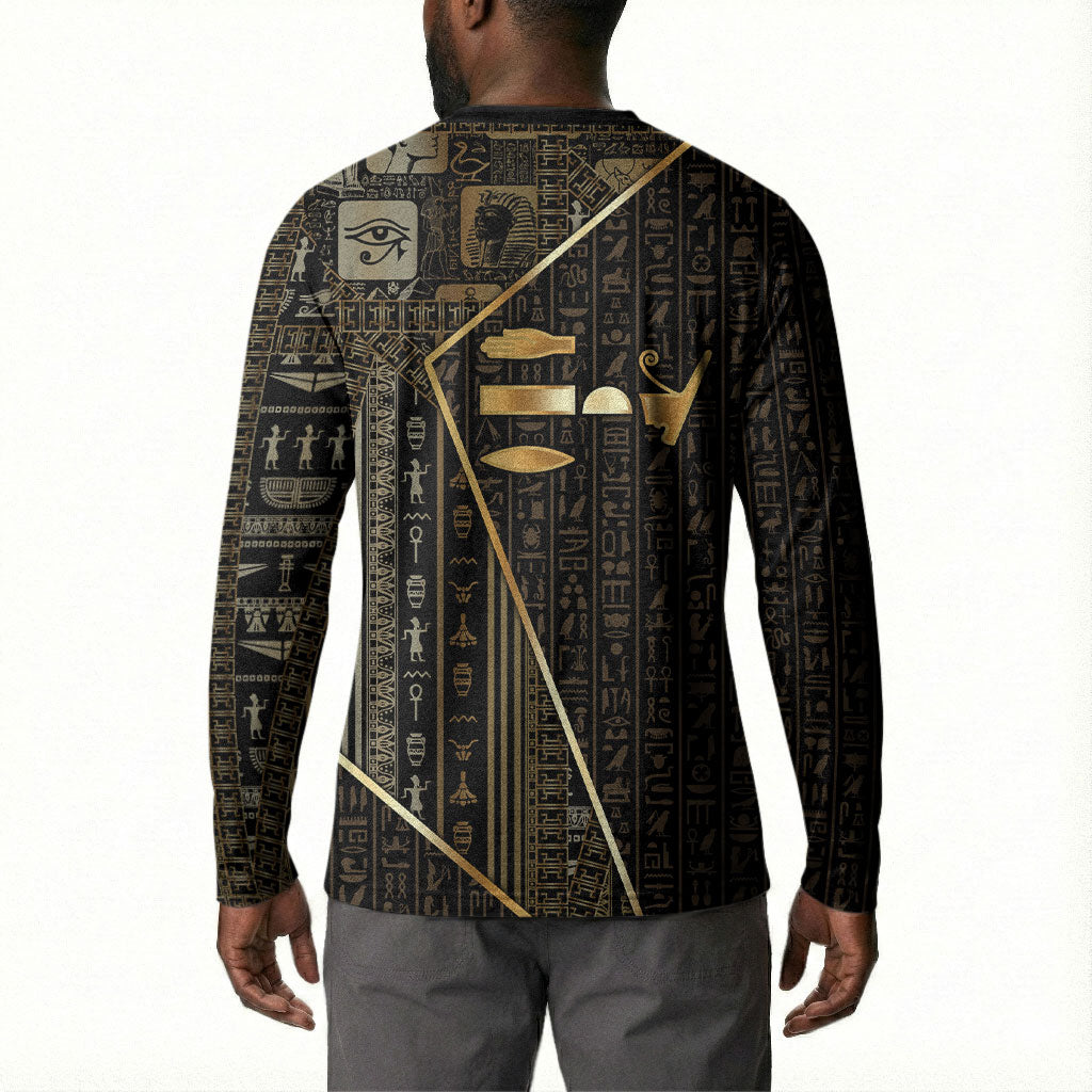 Egypt Deshret Crown Button Sweatshirt Ancient Mythology Pharaoh With Pschent