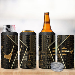Egypt Deshret Crown 4 in 1 Can Cooler Tumbler Ancient Mythology Pharaoh With Pschent