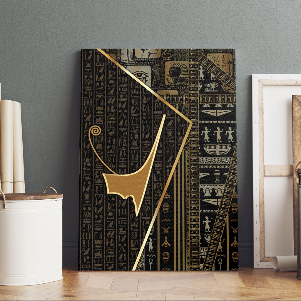 Egypt Deshret Crown Canvas Wall Art Ancient Mythology Pharaoh With Pschent