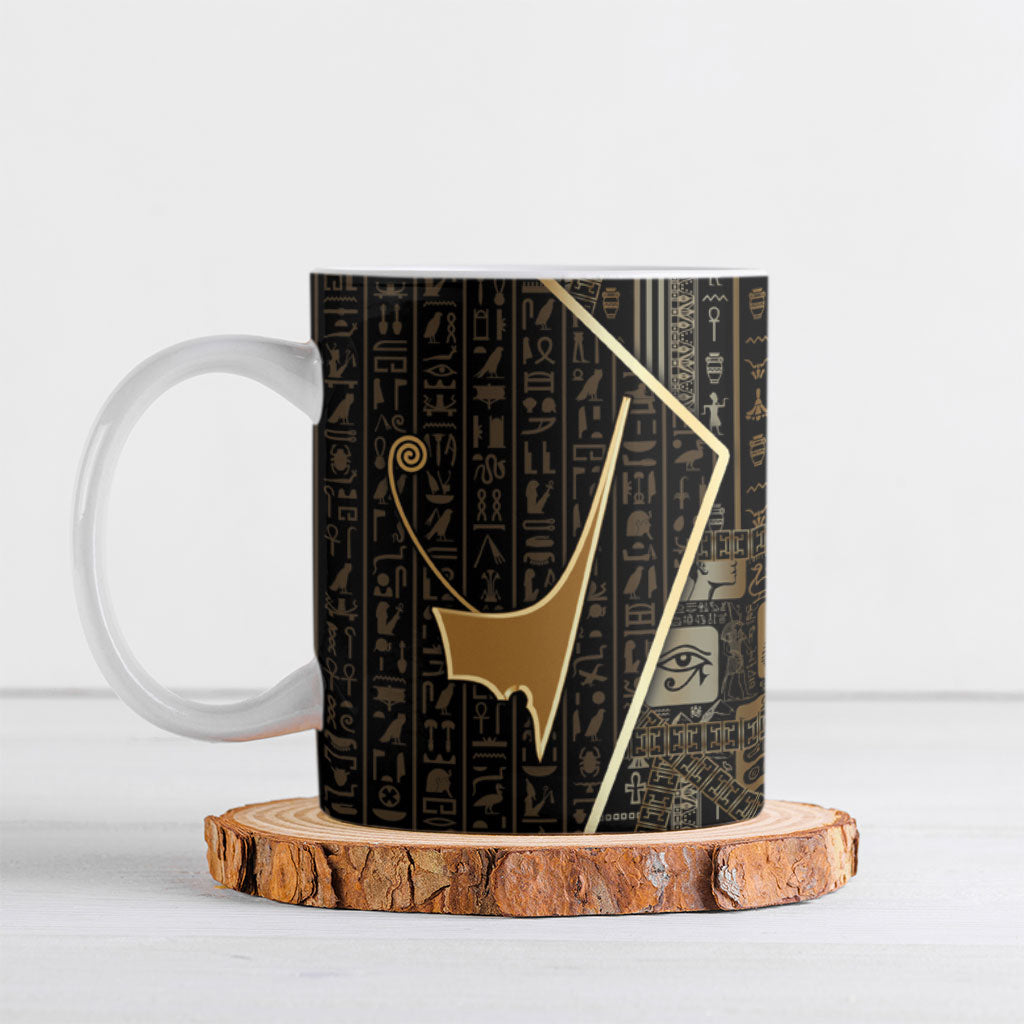 Egypt Deshret Crown Ceramic Mug Ancient Mythology Pharaoh With Pschent