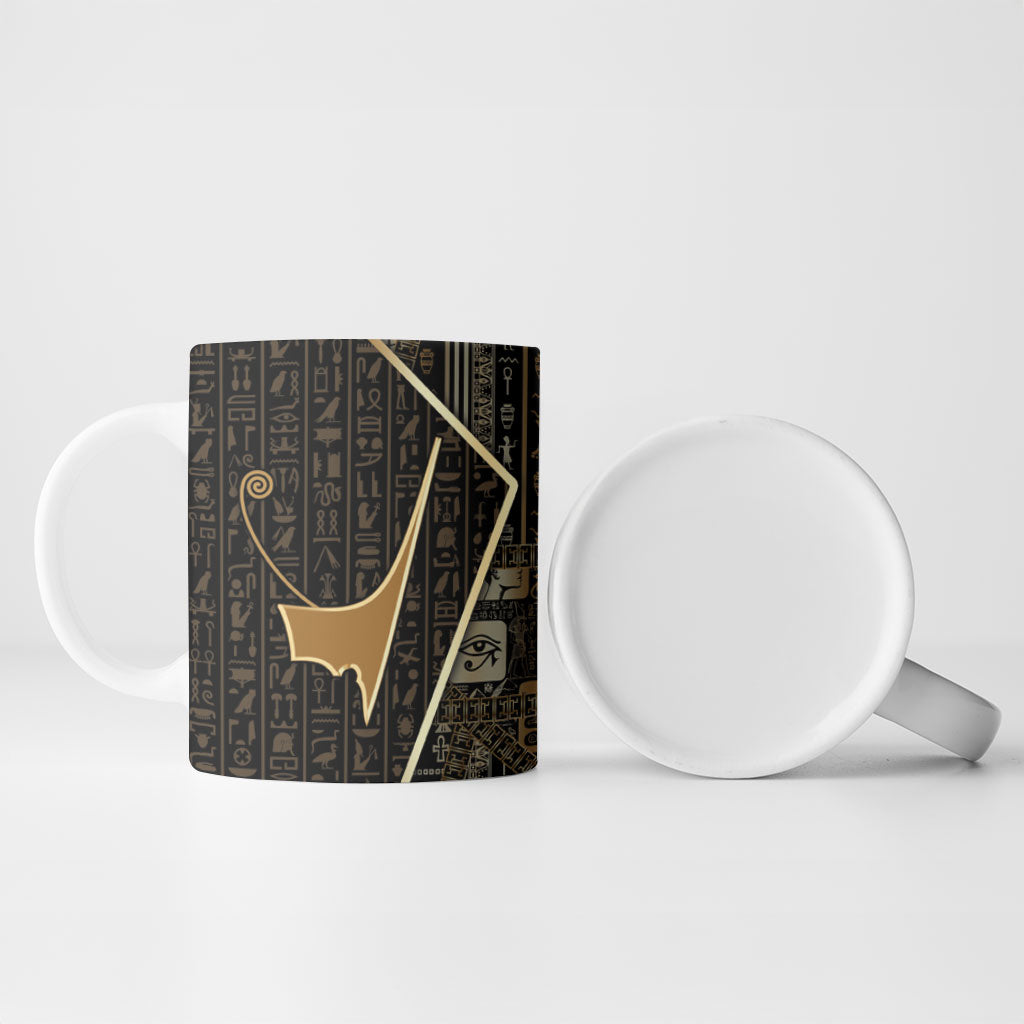 Egypt Deshret Crown Ceramic Mug Ancient Mythology Pharaoh With Pschent
