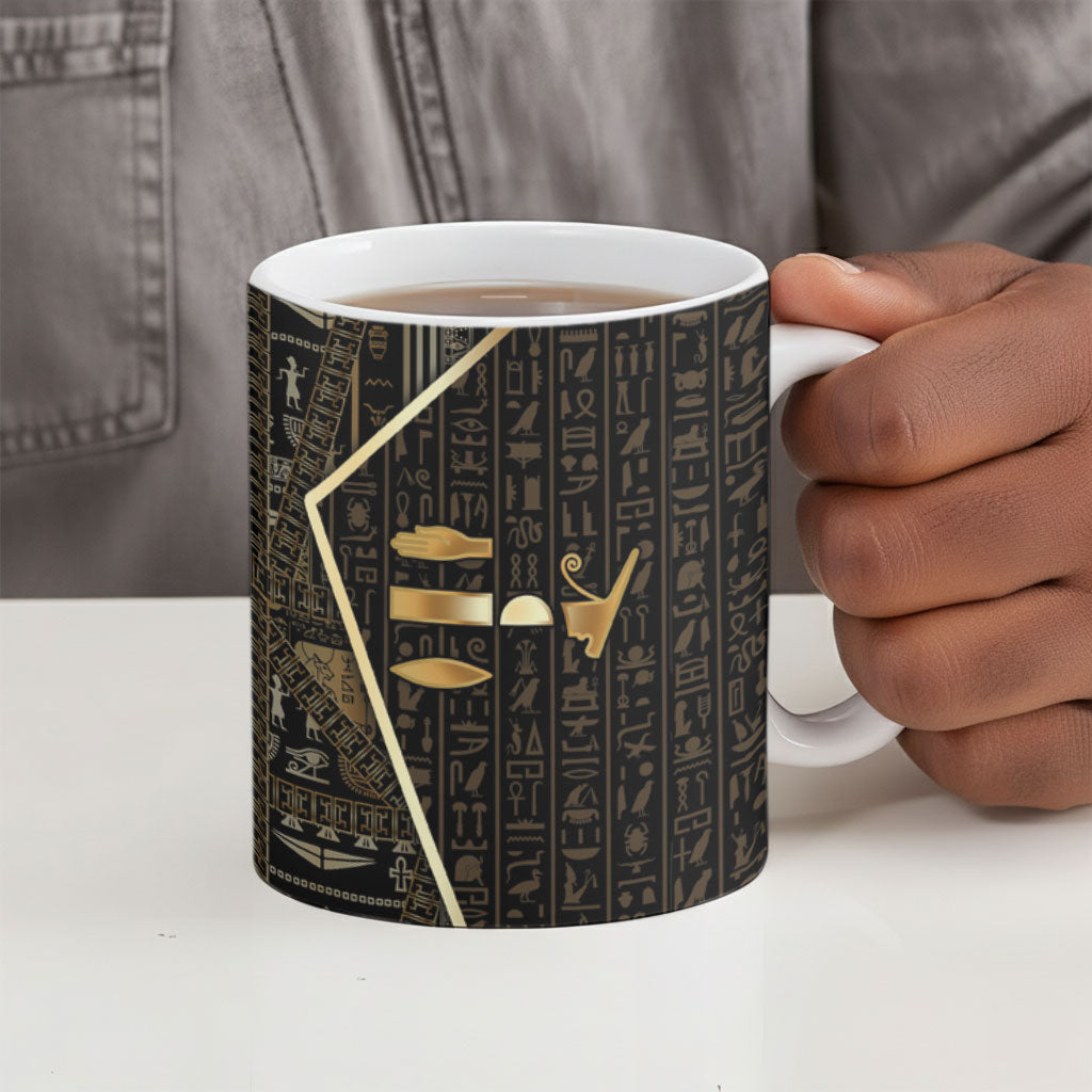 Egypt Deshret Crown Ceramic Mug Ancient Mythology Pharaoh With Pschent