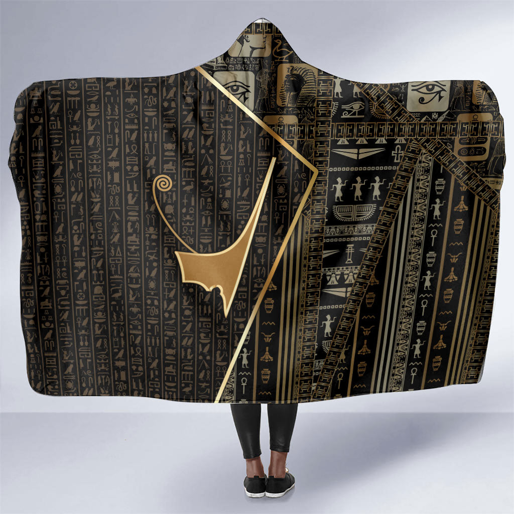 Egypt Deshret Crown Hooded Blanket Ancient Mythology Pharaoh With Pschent