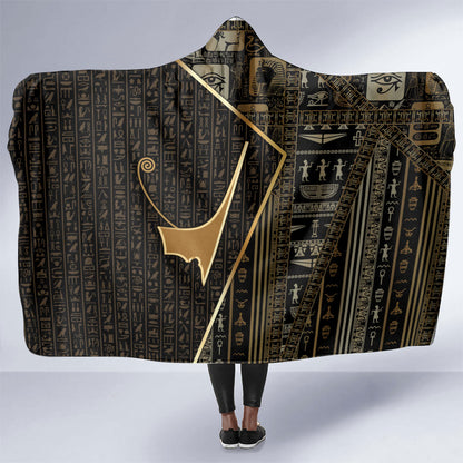 Egypt Deshret Crown Hooded Blanket Ancient Mythology Pharaoh With Pschent