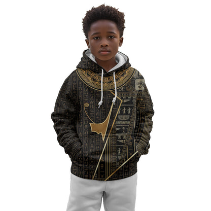 Egypt Deshret Crown Kid Hoodie Ancient Mythology Pharaoh With Pschent