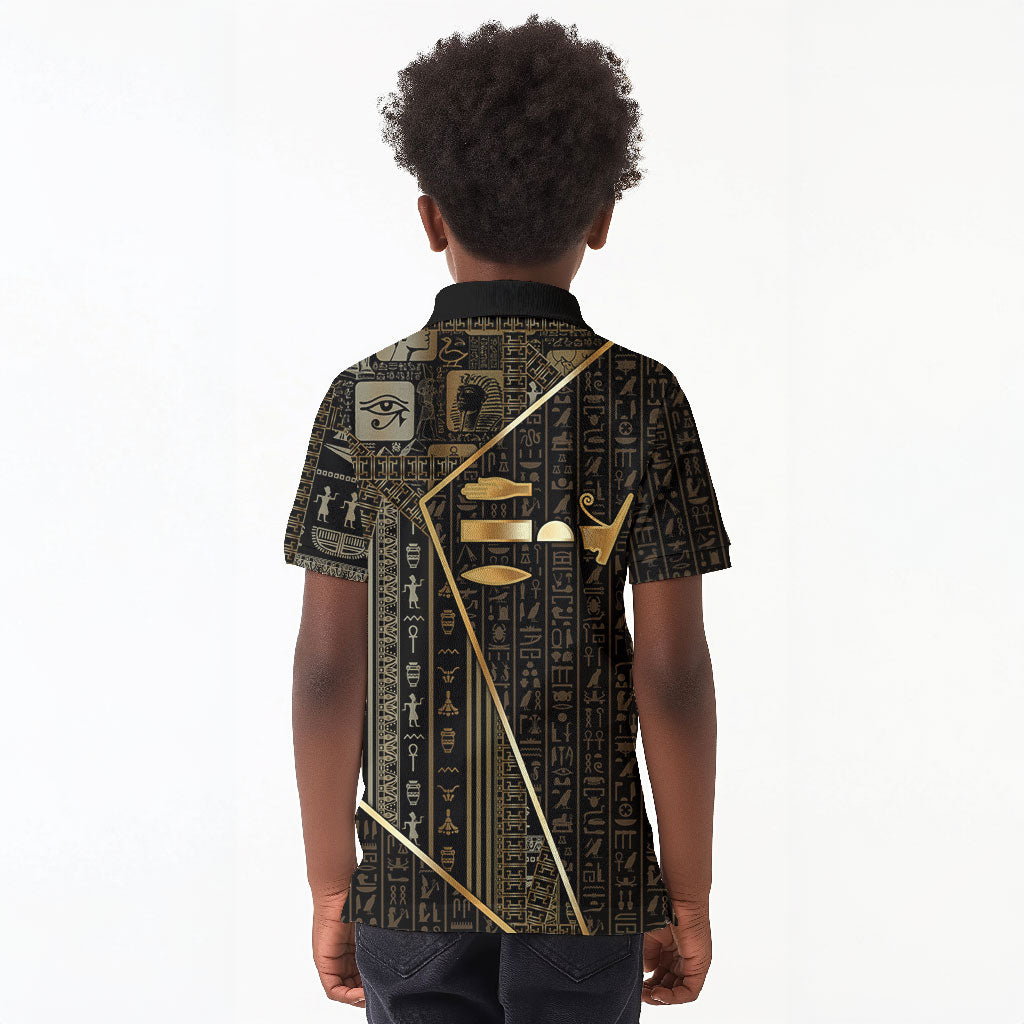 Egypt Deshret Crown Kid Polo Shirt Ancient Mythology Pharaoh With Pschent