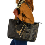 Egypt Deshret Crown Leather Tote Bag Ancient Mythology Pharaoh With Pschent
