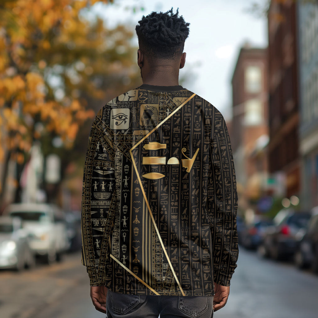 Egypt Deshret Crown Long Sleeve Shirt Ancient Mythology Pharaoh With Pschent