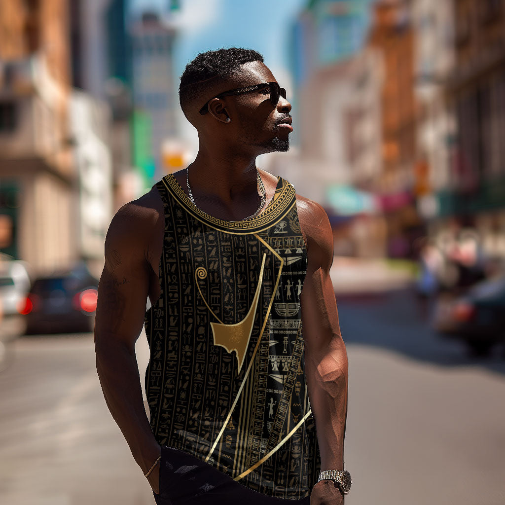 Egypt Deshret Crown Men Tank Top Ancient Mythology Pharaoh With Pschent